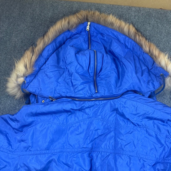 BOGNER Women’s Royal Blue Vintage Ski Winter Jacket w/Racoon Fur Hood Size: 10 - Picture 4 of 12